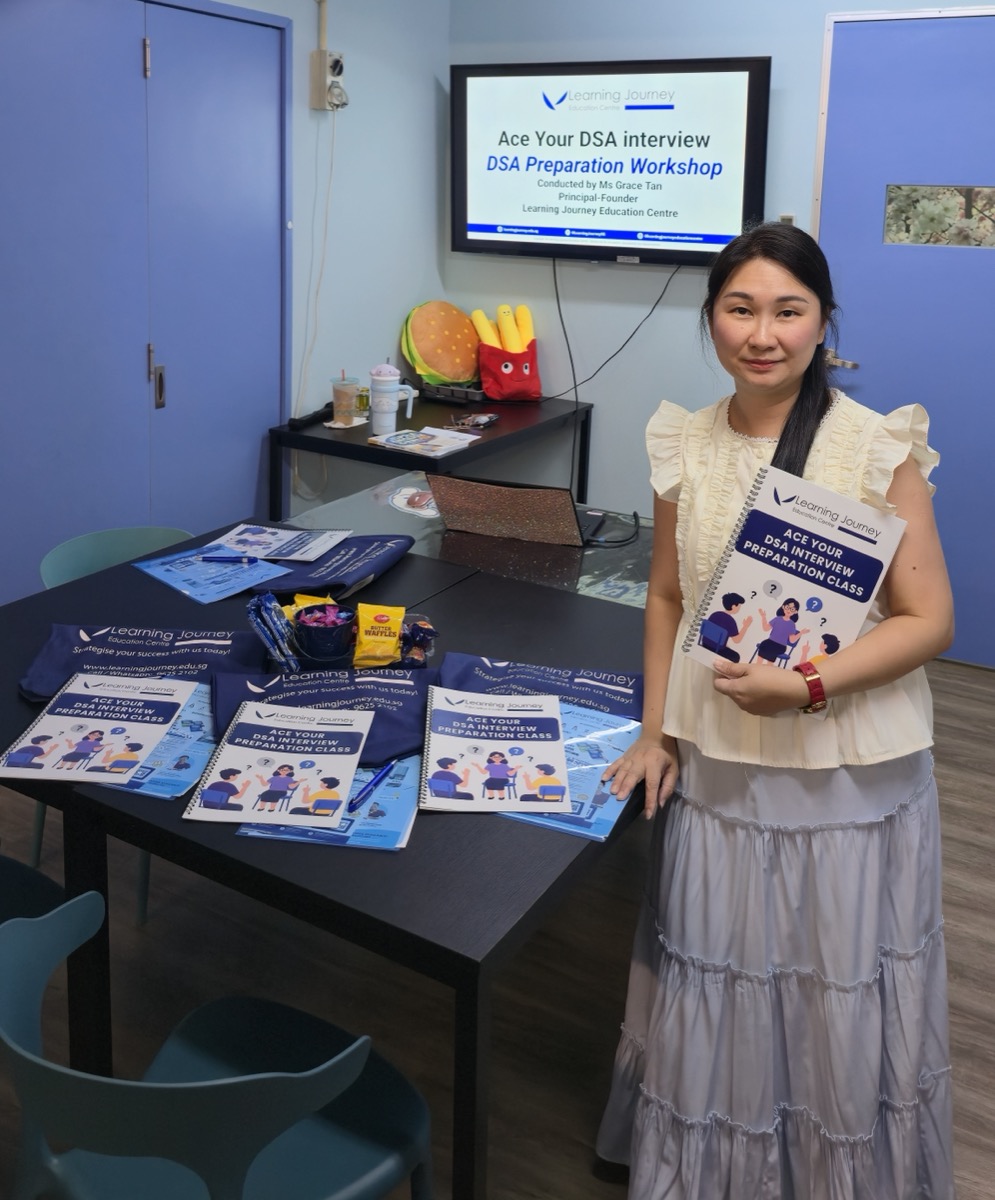 Ms Grace Tan presenting an 'Ace Your DSA Interview — DSA Preparation Workshop' at Learning Journey Education Centre